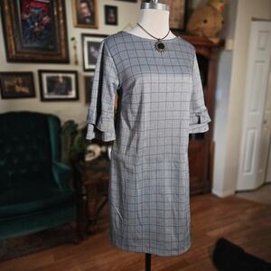 Banana Republic Plaid Sheath Dress 3/4 Sleeve Women Size 4 Business Casual